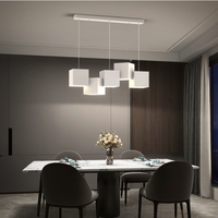 Lámpara Colgante LED Moderna de Aluminio con Forma de Cubo, Lámpara Lineal Negra y Blanca con 2 Años de Garantía para Sala de Estar