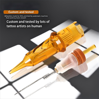 20 buah/kotak produsen grosir Custom ambisi Glory Gold jarum cartridge tato sekali pakai profesional untuk alis tubuh