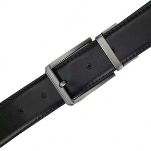 Ceinture de taille unisexe réglable imperméable de style vintage décontracté en cuir de vache avec boucle en alliage de crâne double face personnalisée 2025 - Product Image 5