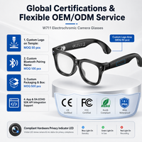 Lunettes Intelligentes Électrochromiques W711 avec Caméra 800W, Assistant Vocal de Traduction 100+, Enregistrement Vidéo POV, Lunettes de Soleil IA