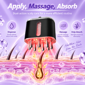 Masajeador de Cuero Cabelludo con Luz Roja, Aplicador de Aceite, Dispositivo para el Cuidado del Cabello, Peine Dispensador de Suero de Doble Acción para Uso en Casa o Salón - Product Image 1