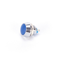 Interrupteur à bouton-poussoir rond miniature en acier inoxydable de 12 mm IP54 220V