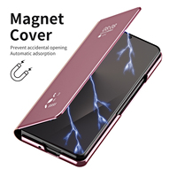 Étui de luxe intelligent avec miroir pour Samsung Galaxy Z Fold 3 4 5 6 7 S24 S25 S26 Ultra, antichoc, en cuir, avec support intégré