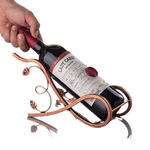 Porte-bouteilles en fer rétro de luxe pour exposition, capacité inférieure à 10 bouteilles, support de rangement pour bouteilles en métal - Product Image 4