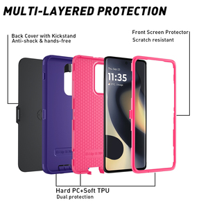 <span class=keywords><strong>เคส</strong></span>โทรศัพท์มือถือแบบสามในหนึ่งเดียว หลากสี ทนต่อแรง<span class=keywords><strong>กระแทก</strong></span> ผลิตจาก TPU และ PC สำหรับ Motorola Edge 2024 พร้อมคลิปหนีบเข็มขัด - Product Image 4