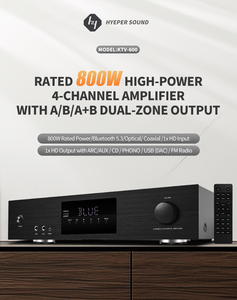 RMS 800W Hi-Fi 4-Channel Professional Audio <strong>Amplifier</strong> BT5.3 Home Karaoke Conference Church Amp with 4 Mic <strong>Input</strong> for Home Use - Product Image 3