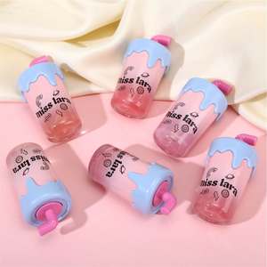 Brillo Labial Transparente Efecto Agua con Aplicador Tipo Pajita de Té con Leche, Hidratante, Voluminizador, Larga Duración y Brillo para Maquillaje de Labios - Product Image 1