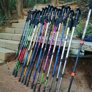 Bâton de randonnée télescopique en alliage d'aluminium à quatre sections, 1,1 m, léger, absorbant les chocs, pour la randonnée en plein air - Product Image 1