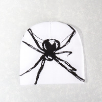 Nouveau bonnet tricoté chaud Y2K Goth Hip-hop Street avec motif toile d'araignée pour Halloween