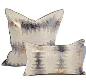 12x20 Pollici Oro <span class=keywords><strong>Grigio</strong></span> SatinTextured Lombare Copertura del Cuscino di Tiro Rettangolo Cassa a Cuscino di Lusso Moderno Geometrico <span class=keywords><strong>Cuscini</strong></span> Decorativi - Product Image 5