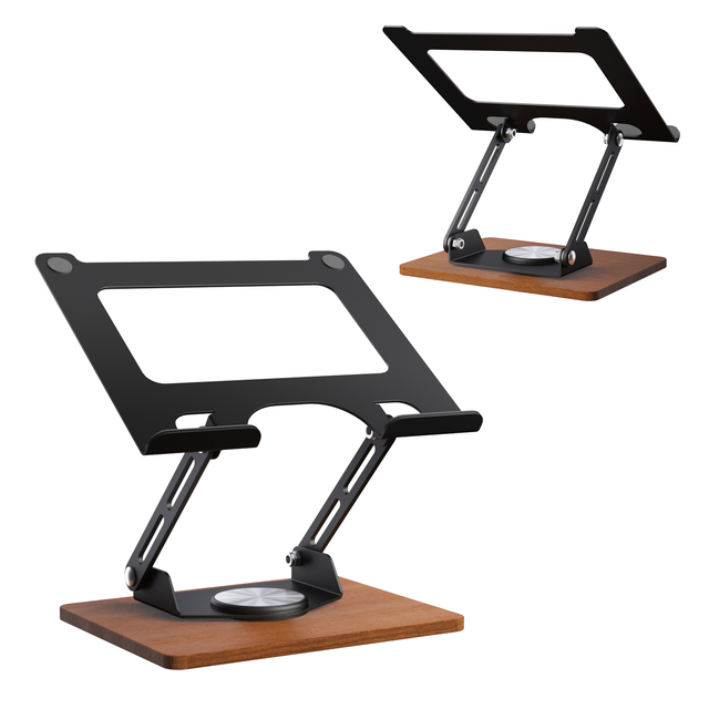 New Black Walnut Wood and Carbon Steel Stable Office Desk Laptop Holder Laptop Stand for 11-17.3" Laptops & Tablets up to 10kg