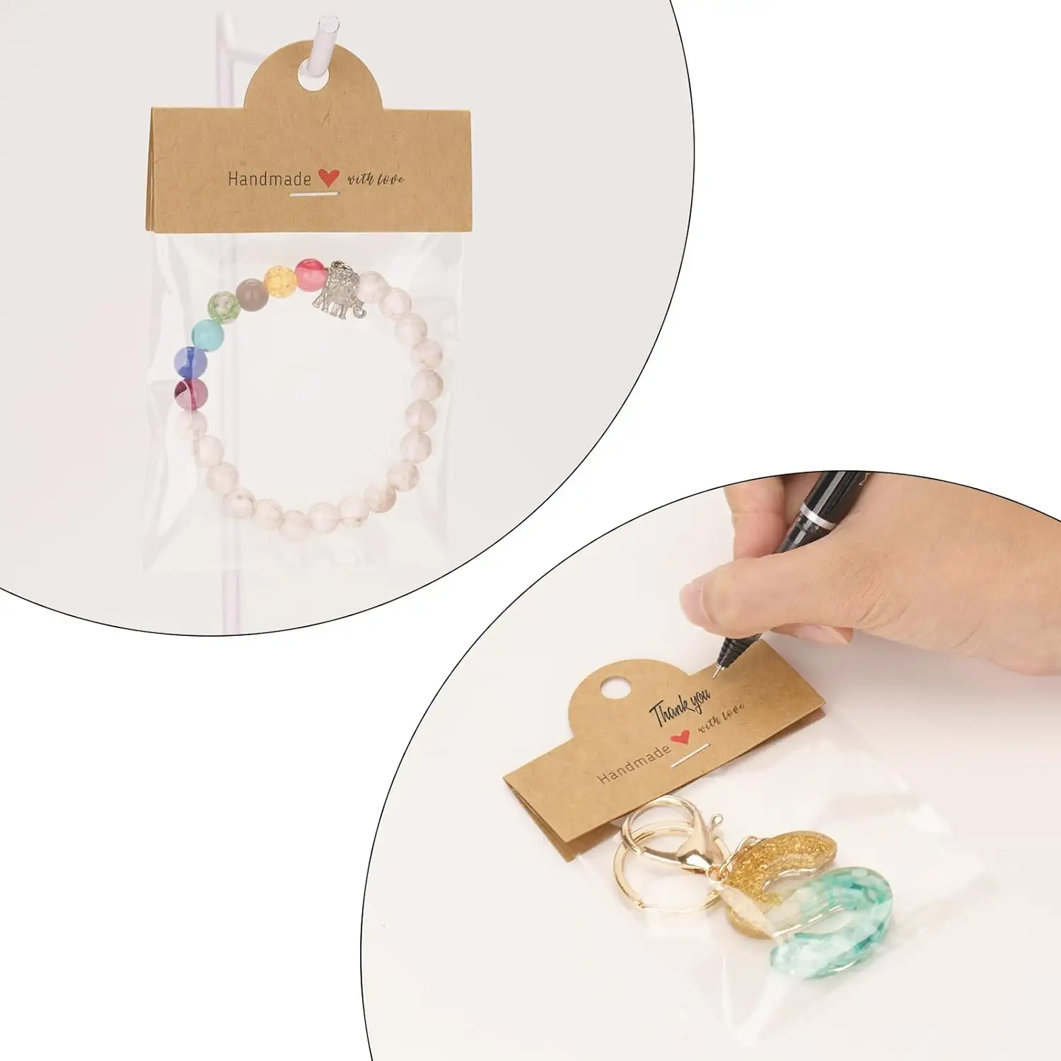 Emballage de bijoux Petit artisanat en plastique OPP Présentoir à bijoux Ensemble de sacs d'emballage pour bracelets