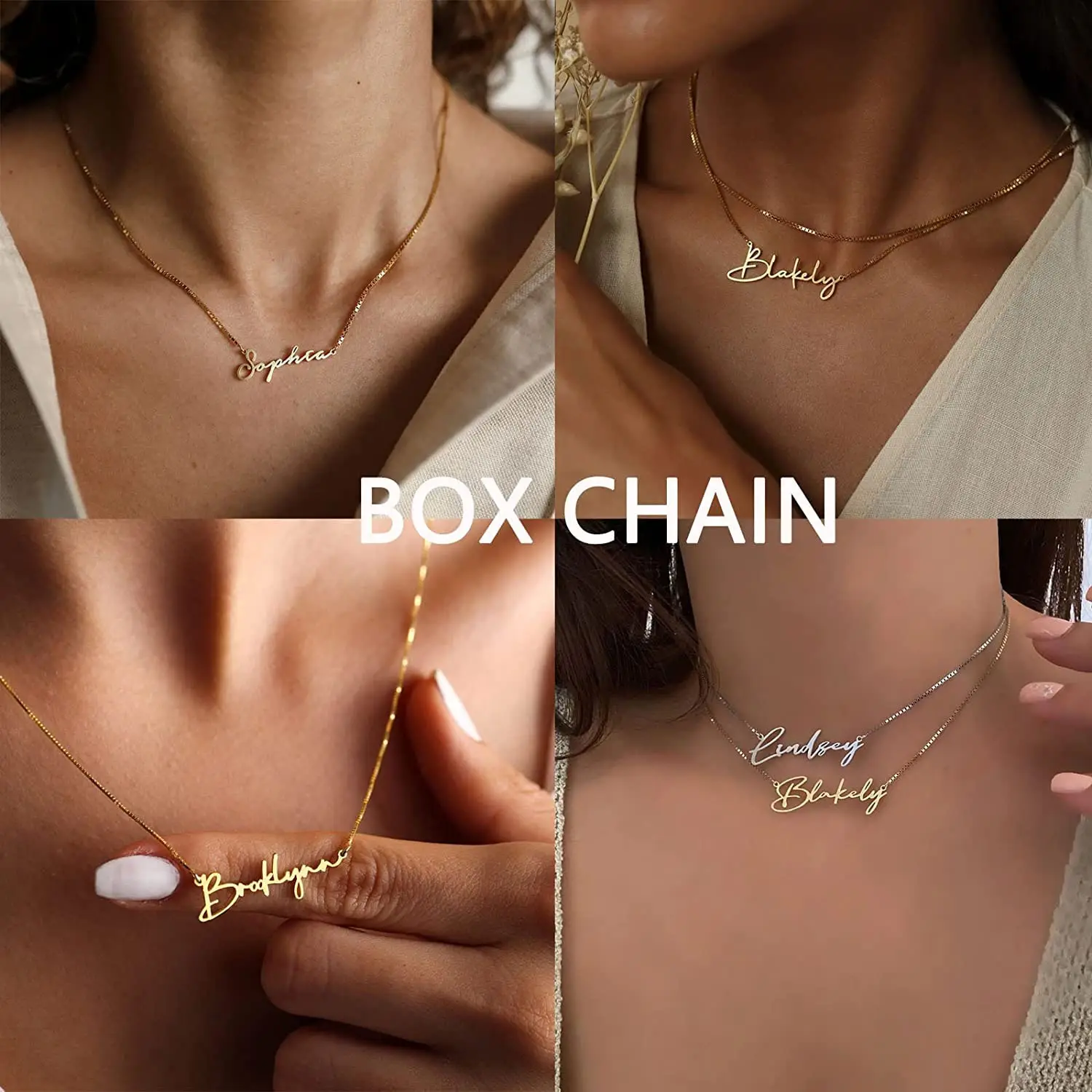 Colar com nomes personalizados, colar banhado a vácuo de ouro 18k, colar de aço inoxidável, letra personalizada, para mulheres