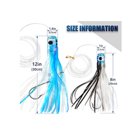 MISTER LURE 8 inci permainan besar trolling memancing umpan tuna kepala resin gurita rok lembut umpan pancing