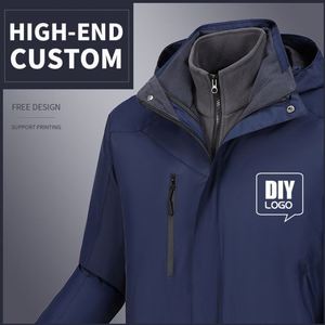 Vestes d'hiver épaisses trois-en-un, imperméables, coupe-vent, pour le ski, le travail en extérieur, avec fermeture éclair, logo personnalisé, vestes pour hommes - Product Image 4