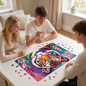 Rompecabezas de papel personalizado con diseño de Tigre Rey de los Bosques |   Rompecabezas Personalizado con Foto OEM para Regalos (1000 Piezas, MOQ 100) - Product Image 5