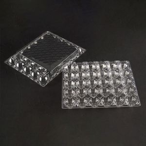 Bandeja de plástico transparente rectangular de PET con 30 orificios para huevos de codorniz, organizador de huevos desechable con tapa, muestras gratis - Product Image 2
