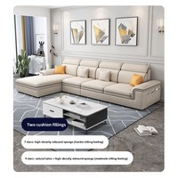 Sofá de Tela con Relleno de Esponja, Moderno y Sencillo, Tecnología Sin Enjuague, en Forma de L, Ajustable, Tamaño Pequeño/Mediano, Modelo Guifei, ¡Gran Venta!