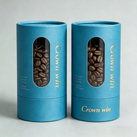 Boîte de rangement cylindrique en papier kraft écologique avec fenêtre transparente en PVC, logo personnalisé en feuille d'or pour les collations, les aliments et les cadeaux