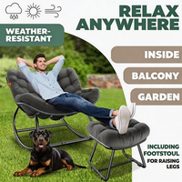 Chaise de camping portable, chaise longue, chaise à bascule d'extérieur avec repose-pieds