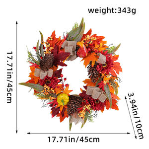 Pendentif mural transfrontalier d'inspiration automne <span class=keywords><strong>tournesol</strong></span> rouge cône de pin fleur anneau Simulation feuille d'érable branche <span class=keywords><strong>morte</strong></span> décoration de vigne - Product Image 6