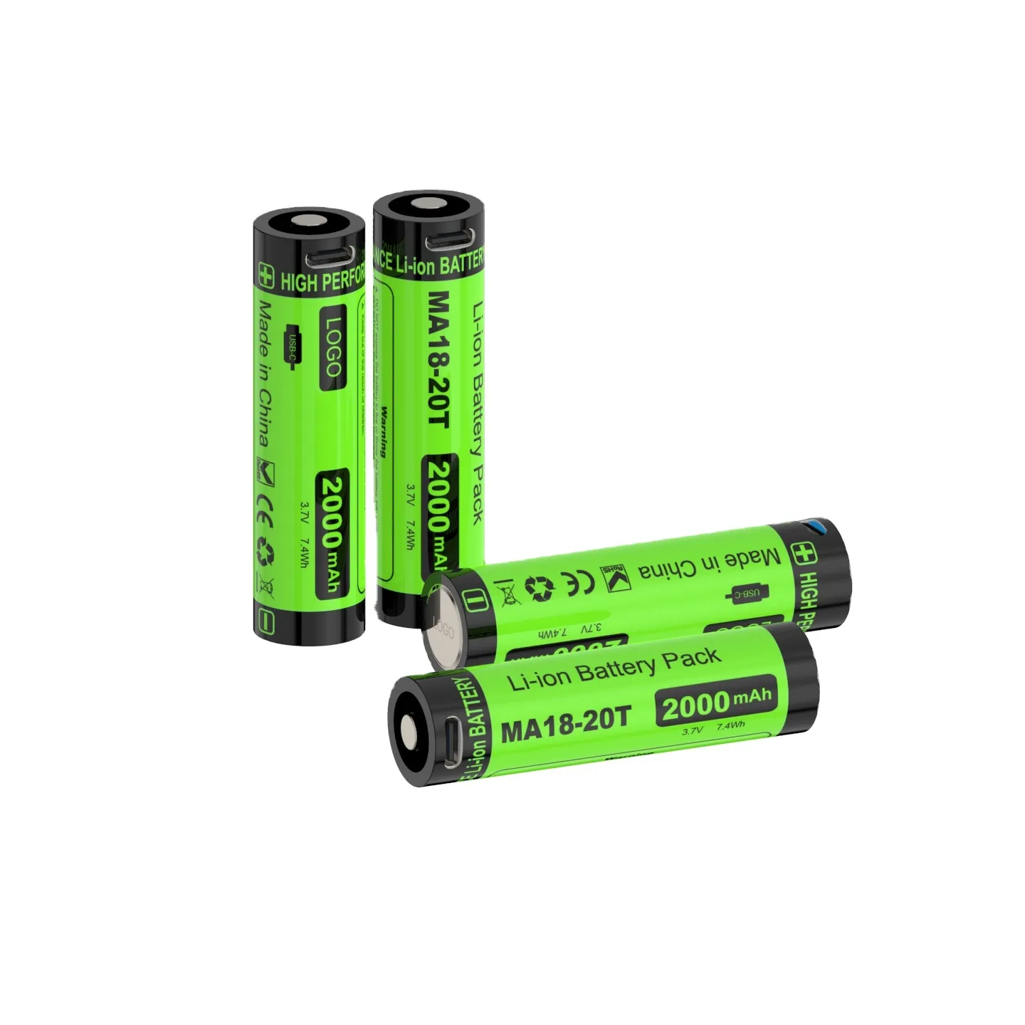 USB rechargeable battery 3.7V 3500mAh portable battery for torch lighting AA rechargeable battery for tpy-c charger