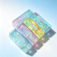 Jouet Squishy Transparent Pailleté en Barre de Beurre, Jouet Anti-Stress Malleable Rempli de Vaseline à Presser, Idéal pour Cadeau de Fête, Vente en Gros