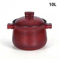 Casserole en céramique avec couvercle en céramique, compatible induction et flamme nue, grande capacité 10L, passe au lave-vaisselle, antiadhésive, pour soupes et bouillons, ensemble d'ustensiles de cuisine