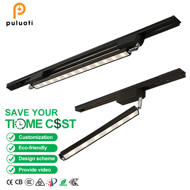 Customize Dali Zigbee Dimmable Floodlight Ceiling Surface DC48V Cob Magnetic Track Lighting System Black Led Lighting Track