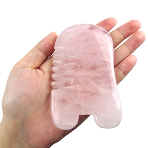 Pettine Gua Sha in Quarzo Rosa, Massaggiatore Naturale in Cristallo per Viso e Cuoio Capelluto, per Crescita dei Capelli e Sollievo dal <span class=keywords><strong>Mal</strong></span> <span class=keywords><strong>di</strong></span> <span class=keywords><strong>Testa</strong></span> - Product Image 4
