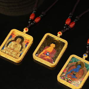 Haute qualité Unique népal bouddhisme pendentif colliers femmes amulette Style chinois Maitreya collier bijoux nouveaux ornements thangka - Product Image 2