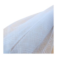 Tissu en mousseline de soie 100 % polyester 20D bleu respirant ultra-fin 23 g/m² pour doublure ou vêtement, tissu en tulle doux comme de la soie