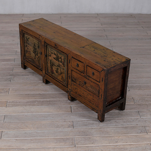 Buffet de style chinois traditionnel en bois massif, reproduction antique, finition brillante, meuble de salon - Product Image 2