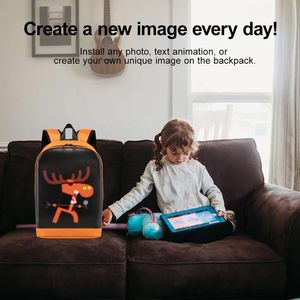 Sac à dos LED YOLOLAND, taille ordinateur portable 15,9 pouces, résistant à l'eau, design arc-en-ciel avec port USB, sac de voyage unisexe - Product Image 6