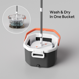 HOLAMOPA Nuovo Design Mop Piatto <span class=keywords><strong>per</strong></span> Pulizie Domestiche con Secchio a Doppia Camera <span class=keywords><strong>per</strong></span> Separazione Acqua Sporca e Panno in Microfibra <span class=keywords><strong>per</strong></span> la Vendita al Dettaglio - Product Image 4