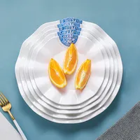 Sabor de melamina branco azul branco, restaurante taza oferece utensílios de cerâmica inquebrável como melamina jantar