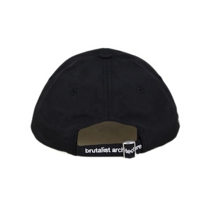 Factory 6 Panel <strong>Unstructured</strong> Black Nylon Baseball Cap Low Profile Embroidered Dad <strong>Hat</strong> with <strong>Curved</strong> Brim Waterproof Design - Product Image 5