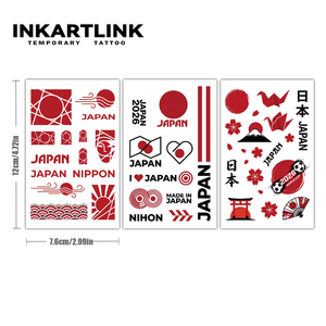 Tatouages Temporaires <span class=keywords><strong>Japonais</strong></span> 2026 pour Fans de Football – Autocollants Imperméables <span class=keywords><strong>Fleur</strong></span> de <span class=keywords><strong>Cerisier</strong></span> Mont Fuji sur Papier Blanc pour Visage et Corps (Lot de 3) - Product Image 4