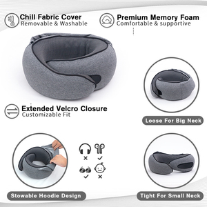 Máy bay chuyến bay dài du lịch gối với mui xe với thân thiện với da Bìa Bộ nhớ bọt Gối cổ cho văn phòng phần còn lại chuyến đi, xe - Product Image 2