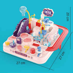 Pig Amusement Park Inertie Car Splicing Track Puzzle <span class=keywords><strong>Rail</strong></span> Car Big Adventure Game - Product Image 2