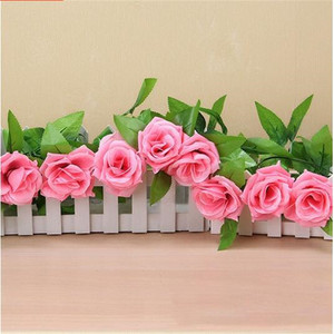 Guirlandes de roses artificielles en soie L Shi, décoration murale pour la maison et les mariages - Product Image 3