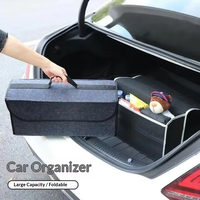Sac de rangement portable moderne en feutre polyester pour coffre de voiture avec organisateur de dossier de siège en maille Oxford, boîte de rangement pliable pour voyage arrière