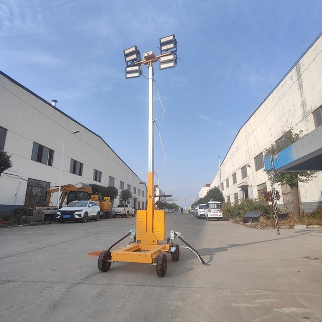 Hot Sale 5m Diesel White LED Mobile Light Tower with Telescopic Mast IP66 Rated Outdoor Construction Lighting