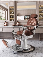 Fauteuil de Barbier Minimaliste en Cuir avec Pompe à Huile, Fonction de Levage et d'Inclinaison pour Salons et Barbiers