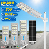 Lampe solaire extérieure idéale pour parcs, routes et autoroutes, 100W 200W 300W IP65, panneau solaire intégré, lampadaire solaire LED