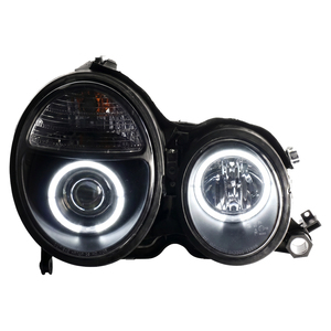 Faro Delantero LED Angel Eyes con Carcasa Negra para Benz <span class=keywords><strong>W210</strong></span> E200 E230 <span class=keywords><strong>E240</strong></span> E280 E320, Años 1999-2001, SN - Product Image 5