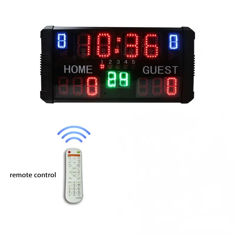 3" +2.3'' +1.8'' LED Display Time/Score/Period/Foul/Serving Side/24 S 7 Segment Digital Portable Basketball Scoreboard