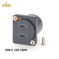 Adaptador de Panel USB3.1 Tipo C de Doble Puerto Serie D XLR, 10Gbps 100W, Compatible con Cliff Datapro Switchcraft para Placa de Pared o Rack