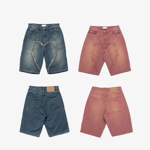 Shorts en jean déchirés personnalisés KingSen pour hommes, style vintage délavé, coupe ample, streetwear, vente en gros usine - Product Image 5