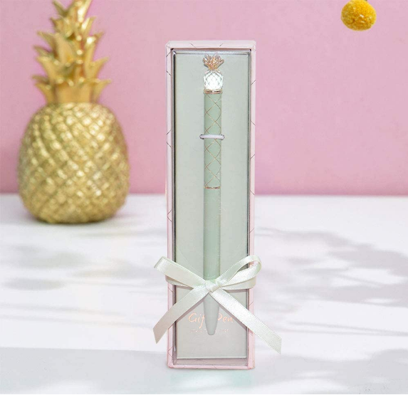 Hot Selling Wholesale Cute Fruit Pineapple Ballpoint Pens With Gift Box,Metal Ball Pens With Custom Logo